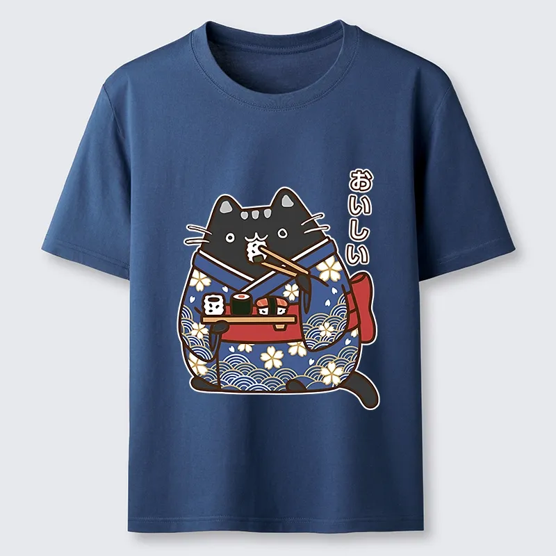 Tokyo-Lion Geisha Cat Sushi Classic T-Shirt