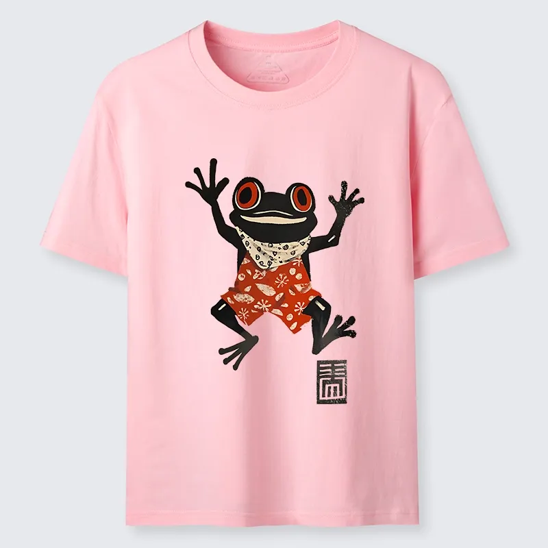 Tokyo-Lion Japanese Happy Frog Ukiyoe Classic T-Shirt