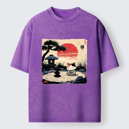 Tokyo-Lion Zen-like Scenery Washed T-Shirt