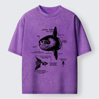 Tokyo-Lion Sunfish Funny Washed T-Shirt
