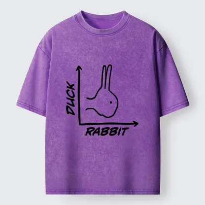 Tokyo-Lion Rabbit Or Duck Funny Washed T-Shirt-Tokyo-Lion