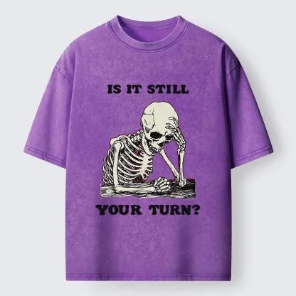 Tokyo-Lion Waiting To Become A Skeleton Washed T-Shirt