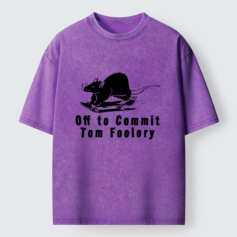 Tokyo-Lion Mischievous Rat Washed T-Shirt