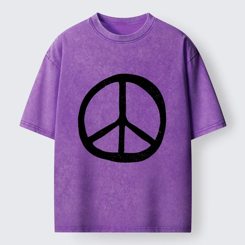 Tokyo-Lion Peace Symbol Washed T-Shirt