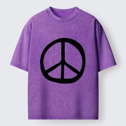 Tokyo-Lion Peace Symbol Washed T-Shirt