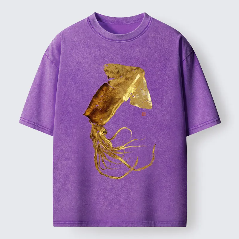 Tokyo-Lion Golden Squid Washed T-Shirt
