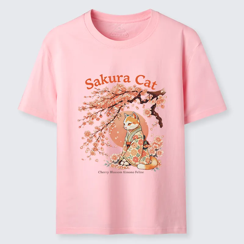 Tokyo-Lion Cat Under The Sakura Classic T-Shirt