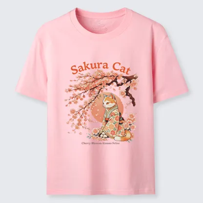 Tokyo-Lion Cat Under The Sakura Classic T-Shirt