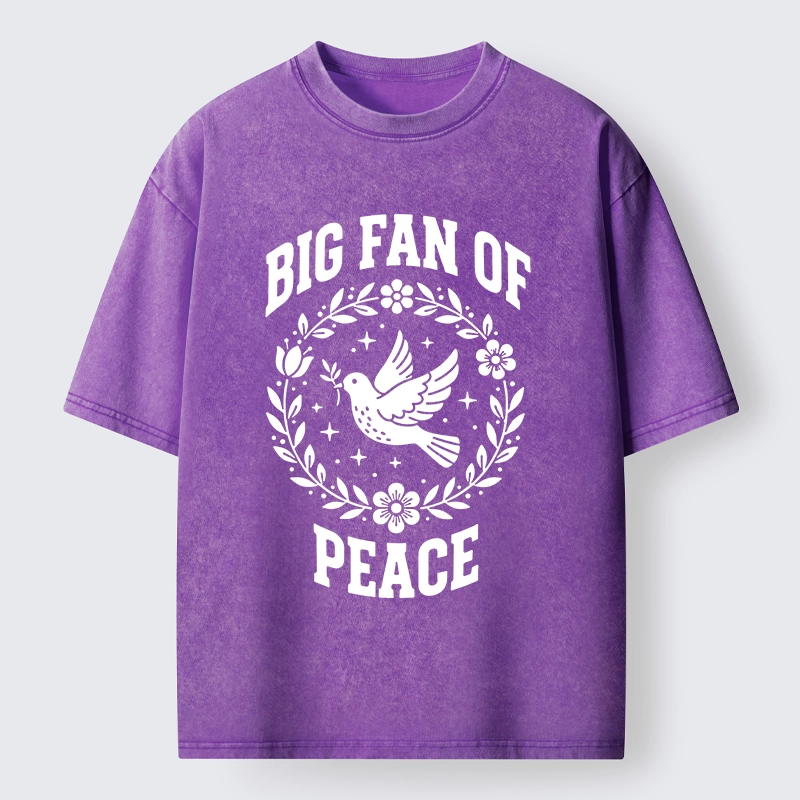 Tokyo-Lion Circle of Flower Peace Dove Washed T-Shirt