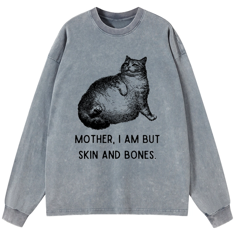 Tokyo-Lion Skin & Bones Cat Washed Long Sleeve T-Shirt-Tokyo-Lion
