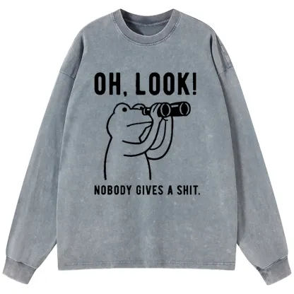 Tokyo-Lion Frog of Indifference Washed Long Sleeve T-Shirt