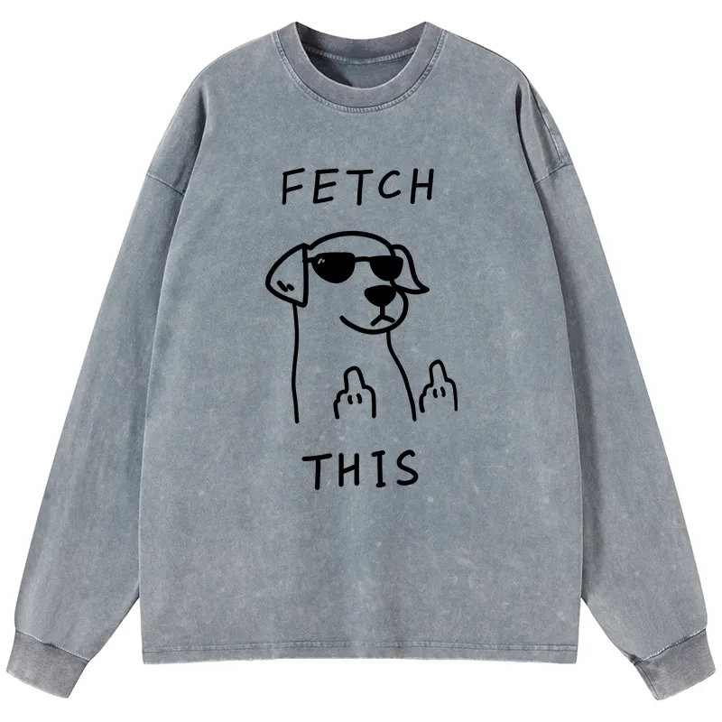 Tokyo-Lion Rebellious Dog Washed Long Sleeve T-Shirt