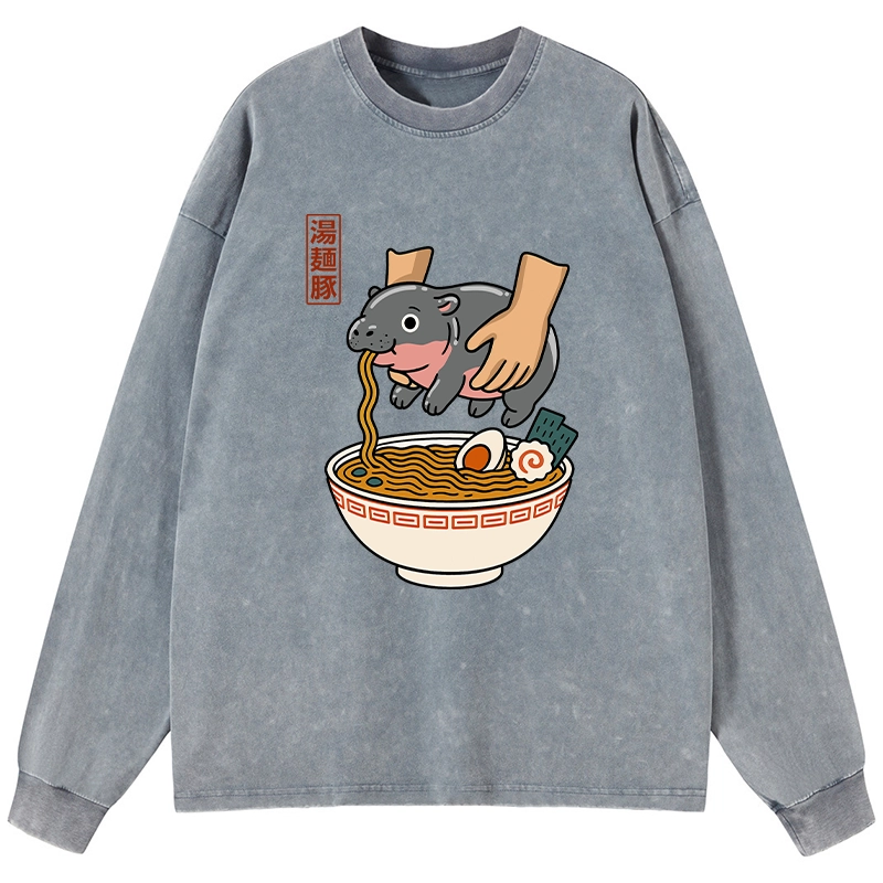 Tokyo-Lion Noodles Got Me Washed Long Sleeve T-Shirt