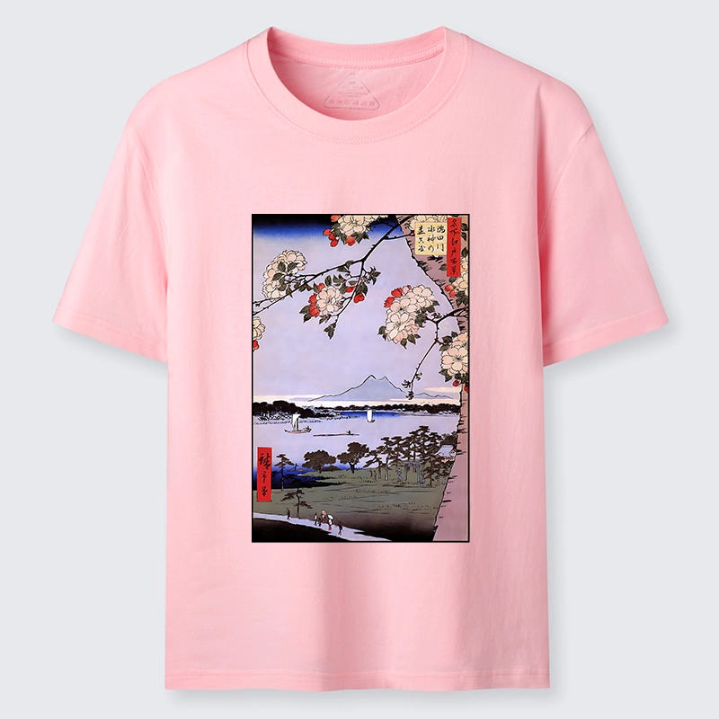 Tokyo-Lion Vintage Japanese Print: Sakura And Fuji Classic T-Shirt