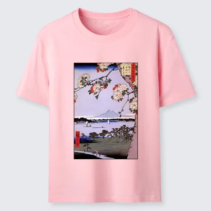 Tokyo-Lion Vintage Japanese Print: Sakura And Fuji Classic T-Shirt