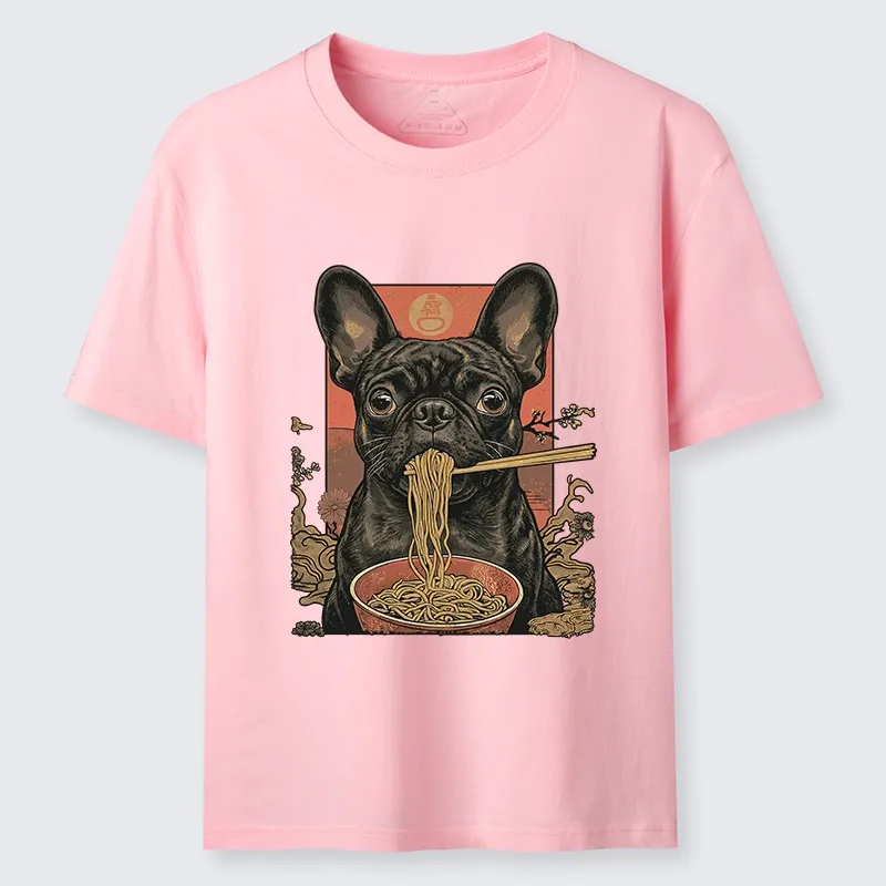Tokyo-Lion Vintage Style Dog And Ramen Art Classic T-Shirt