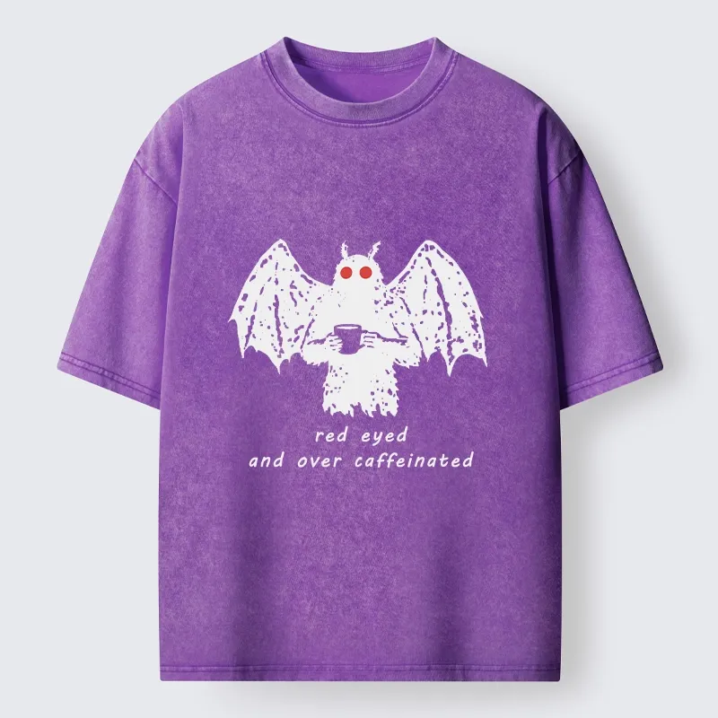 Tokyo-Lion Mothman Needs Coffee Energy Washed T-Shirt-Tokyo-Lion