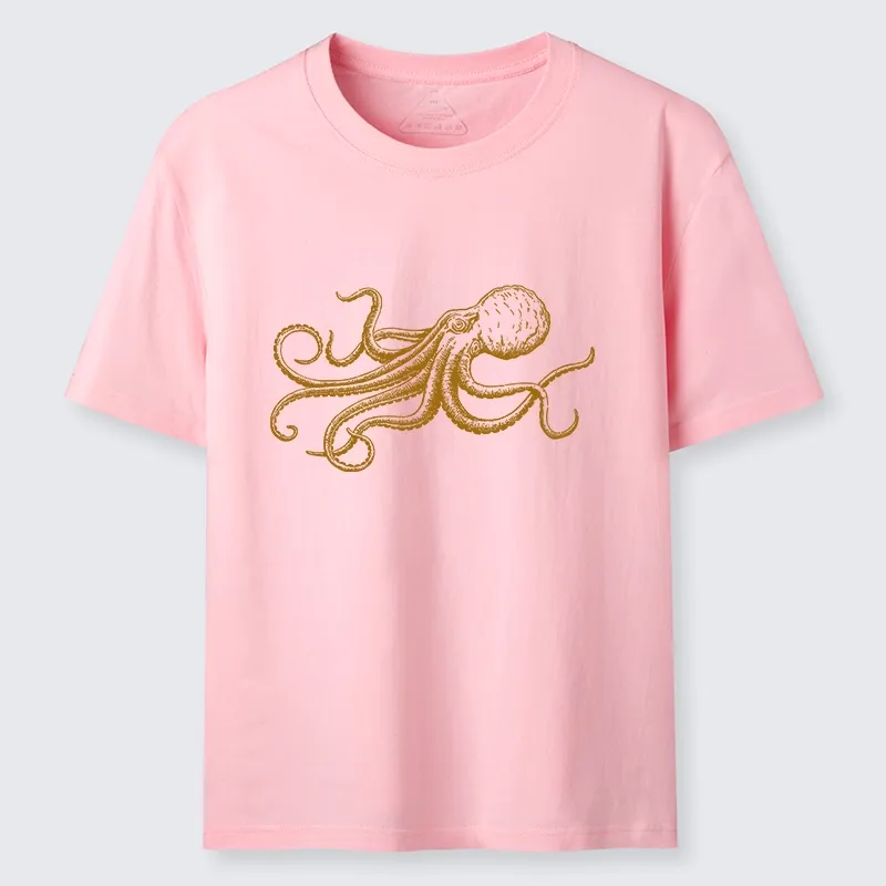Tokyo-Lion Vintage Octopus Illustration Art Classic T-Shirt-Tokyo-Lion