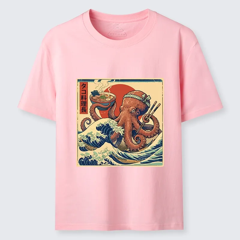 Tokyo-Lion Ukiyo-E Octopus Ramen Master Classic T-Shirt-Tokyo-Lion