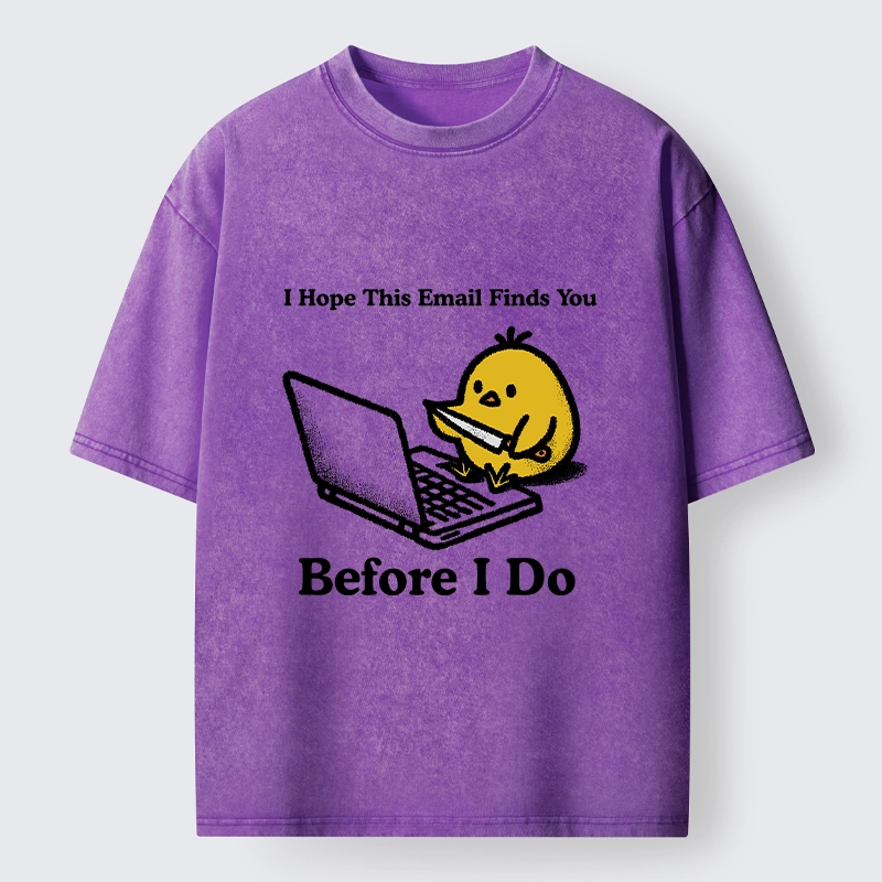 Tokyo-Lion Chicken Knife Email Meme Washed T-Shirt-Tokyo-Lion
