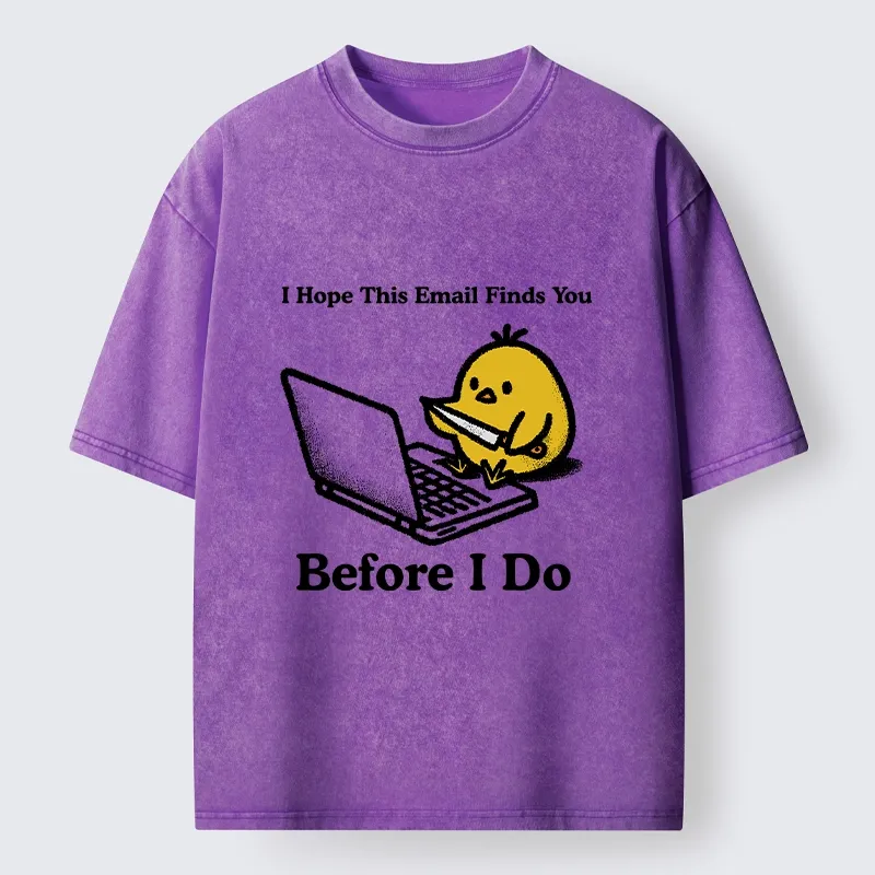 Tokyo-Lion Chicken Knife Email Meme Washed T-Shirt-Tokyo-Lion