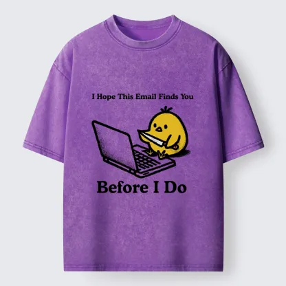 Tokyo-Lion Chicken Knife Email Meme Washed T-Shirt-Tokyo-Lion