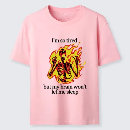 Tokyo-Lion Tired Skeleton On Fire Classic T-Shirt-Tokyo-Lion