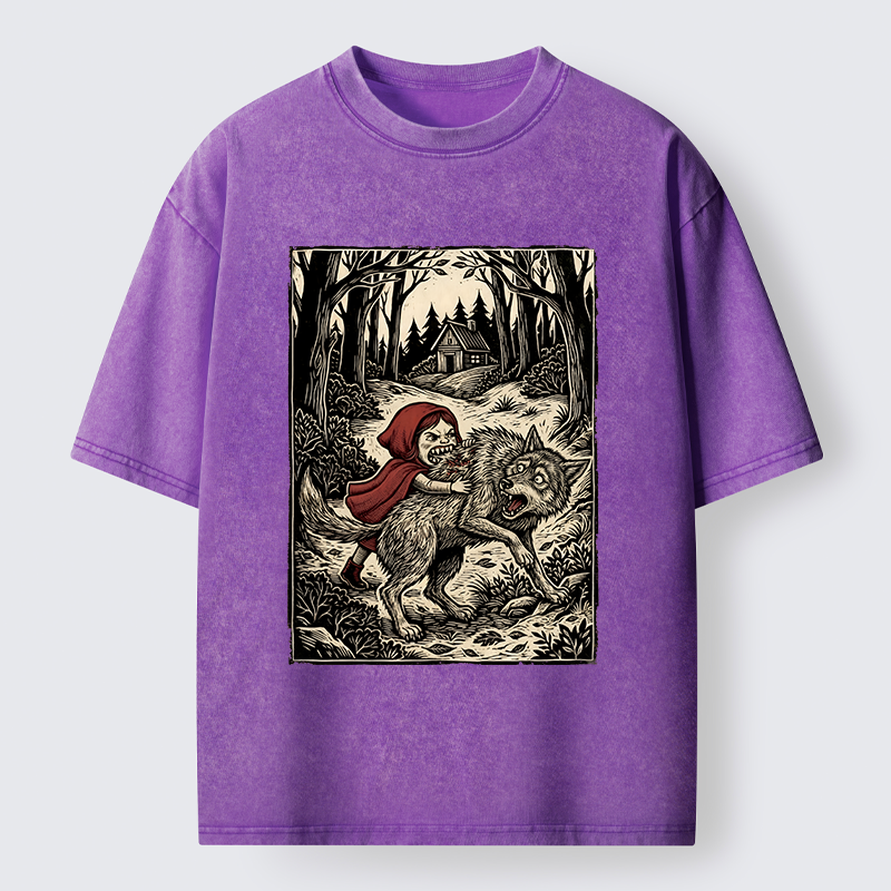 Tokyo-Lion Humor Of Inverted Stories Washed T-Shirt-Tokyo-Lion