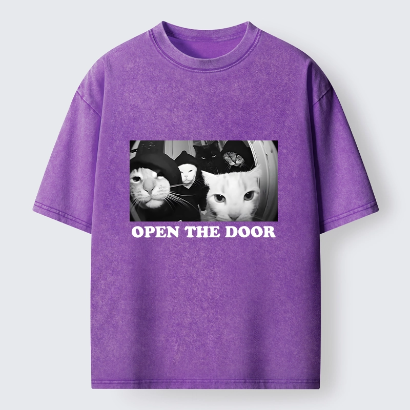 Tokyo-Lion Funny Cat Gang Meme Washed T-Shirt-Tokyo-Lion