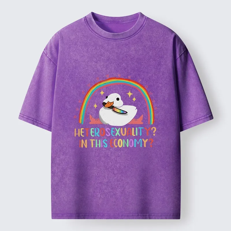 Tokyo-Lion Duck Says No To Heteronormativity Washed T-Shirt