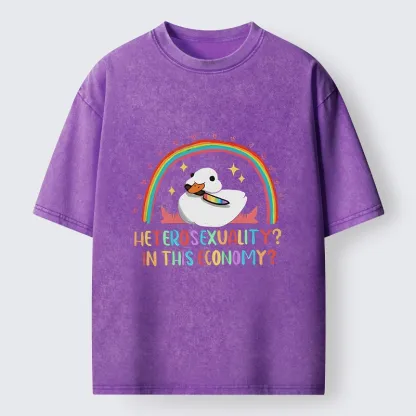 Tokyo-Lion Duck Says No To Heteronormativity Washed T-Shirt