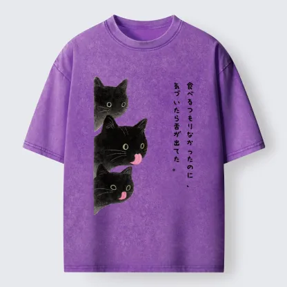 Tokyo-Lion Cats Who Forgot They Stuck Tongues Out Washed T-Shirt