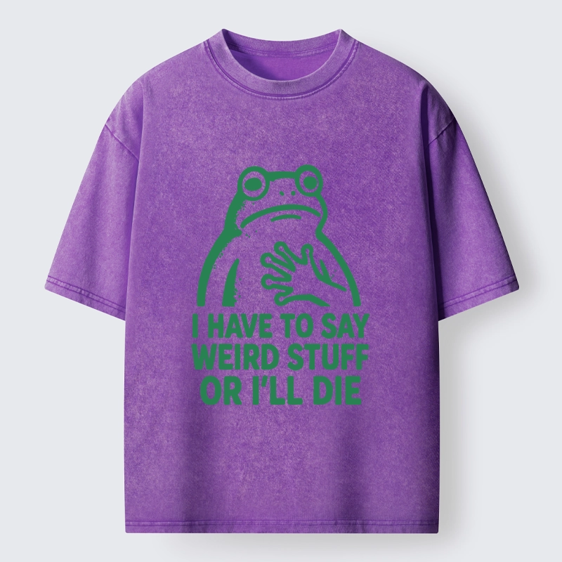 Tokyo-Lion Weird Frog Funny Meme Shirt Washed T-Shirt