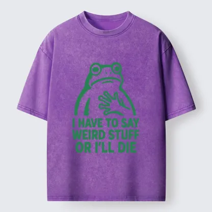 Tokyo-Lion Weird Frog Funny Meme Shirt Washed T-Shirt
