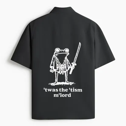 Tokyo-Lion Focused Samurai Frog Work Shirt-Tokyo-Lion