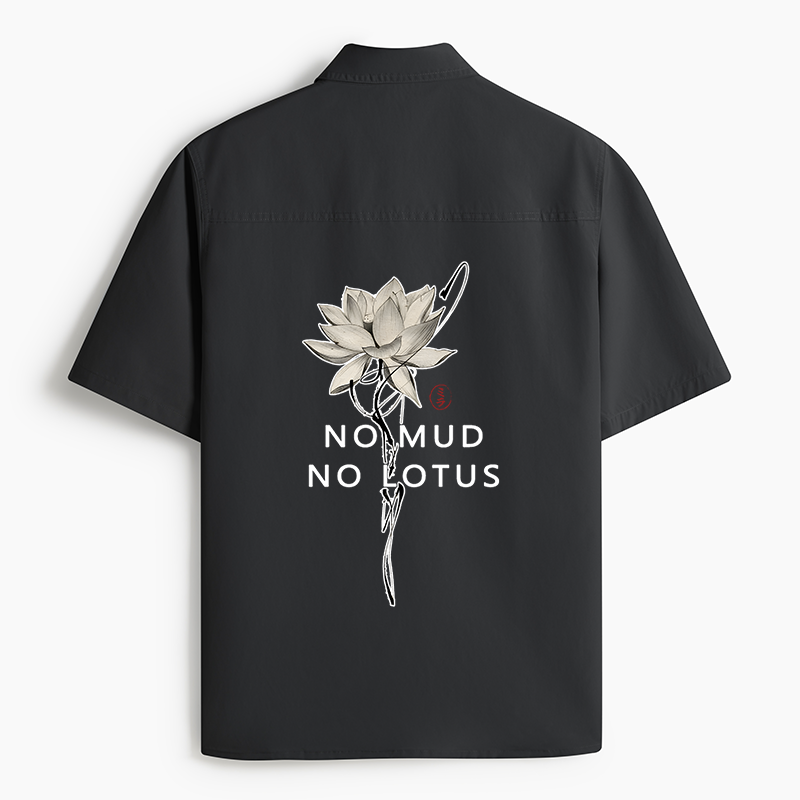 Tokyo-Lion  Japanese Zen Lotus Work Shirt