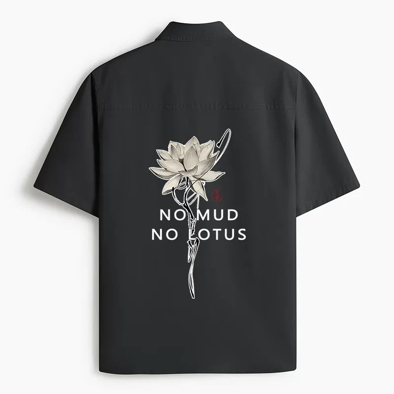 Tokyo-Lion  Japanese Zen Lotus Work Shirt