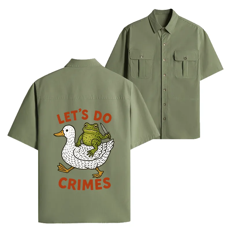 Tokyo-Lion Frog Ready To Commit Crime Work Shirt-Tokyo-Lion