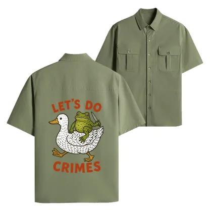 Tokyo-Lion Frog Ready To Commit Crime Work Shirt-Tokyo-Lion