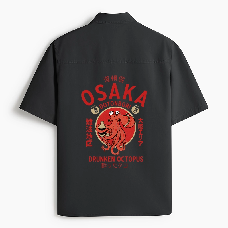Tokyo-Lion Drunken Octopus Japan Work Shirt-Tokyo-Lion