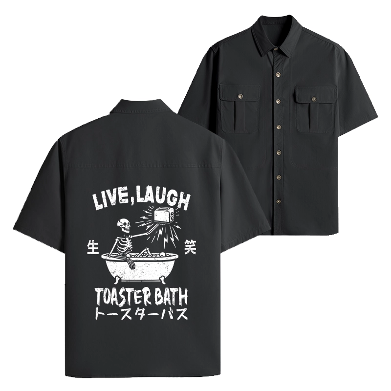 Tokyo-Lion Funny Electric Shock Skeleton Work Shirt-Tokyo-Lion