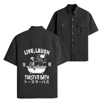 Tokyo-Lion Funny Electric Shock Skeleton Work Shirt-Tokyo-Lion