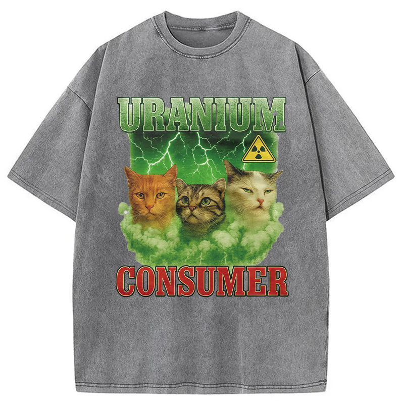 Tokyolion Uranium Consumer Cat Washed T-Shirt