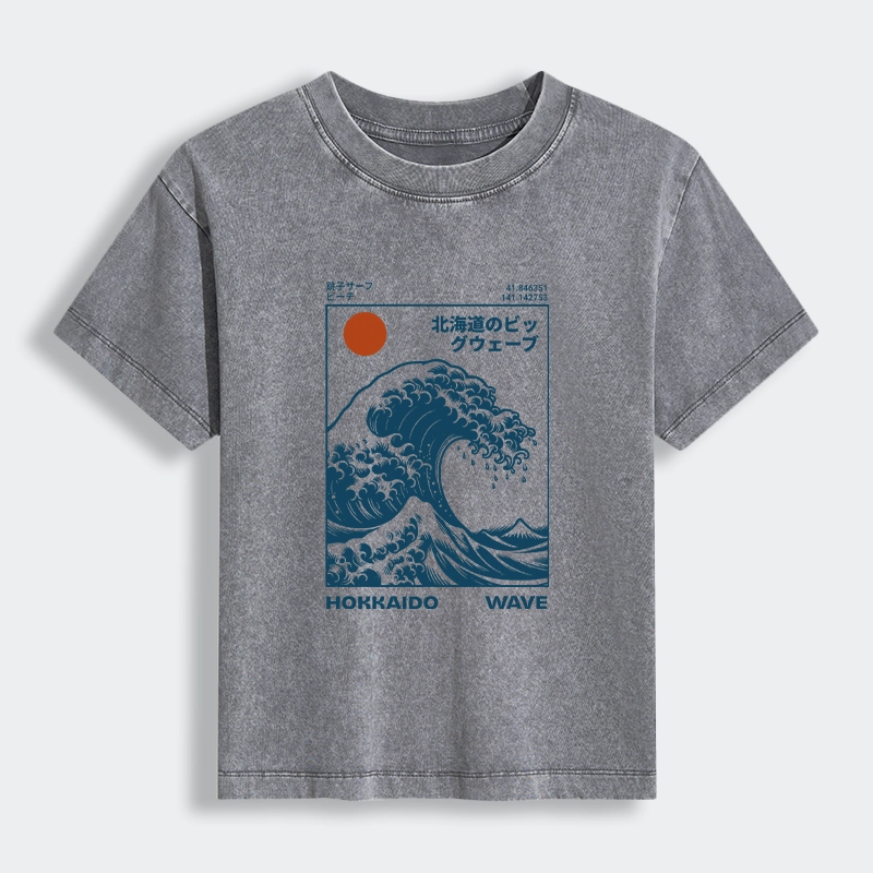 Tokyo-Lion Hokkaido Wave Japan Women's Washed T-shirt