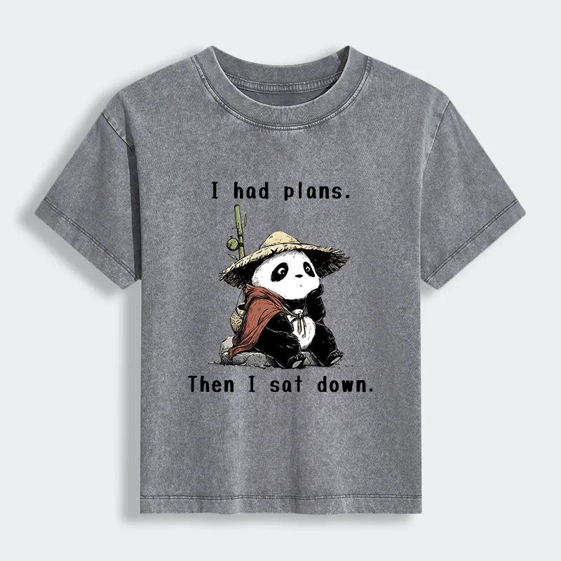 Tokyo-Lion The Maybe Later Panda Women's Washed T-shirt