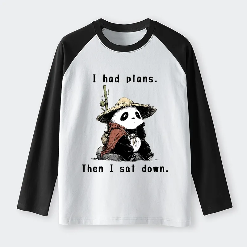 Tokyo-Lion The Maybe Later Panda Raglan Long Sleeve T-shirt