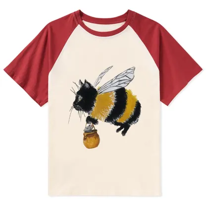 Tokyo-Lion Catbee Funny Raglan T-shirt