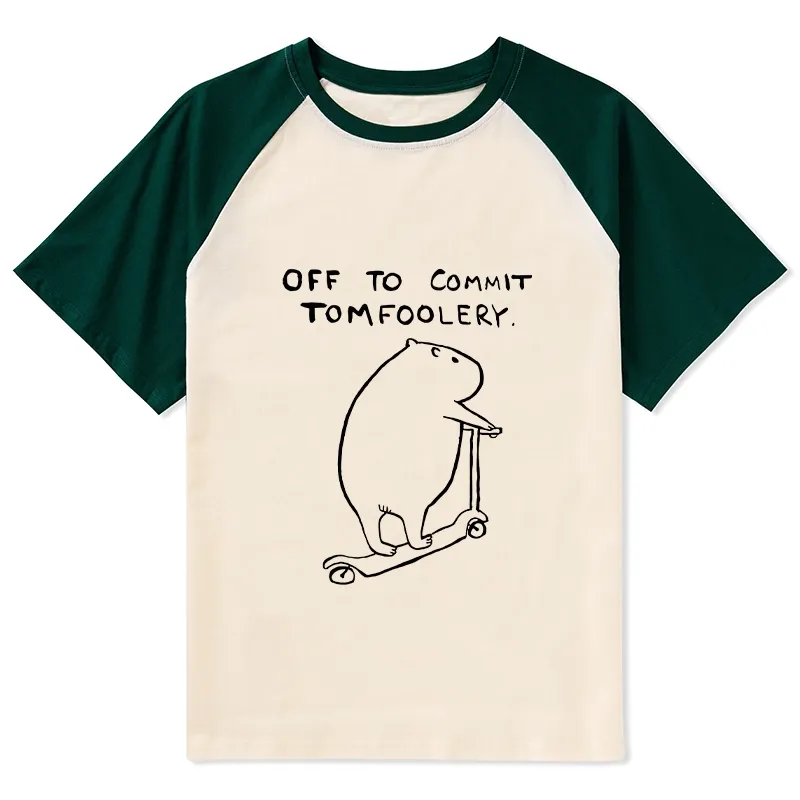 Tokyo-Lion Capybara Is Ready To Do Something Bad Raglan T-shirt
