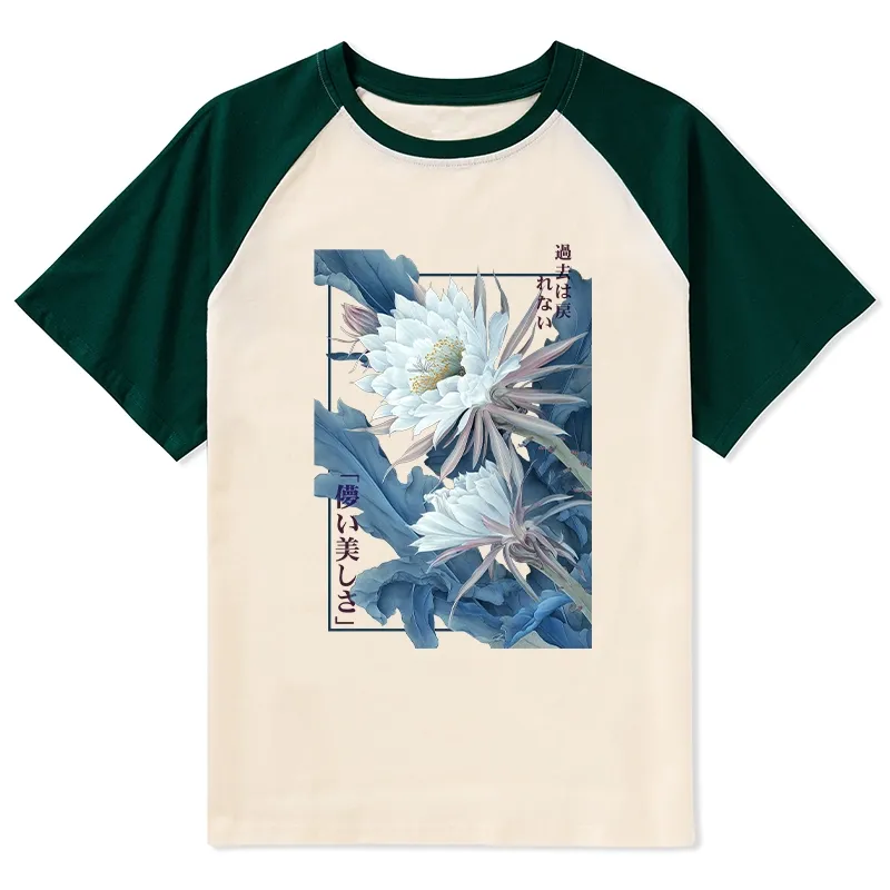 Tokyo-Lion Vintage Epiphyllum-Short-lived beauty Poster Raglan T-shirt