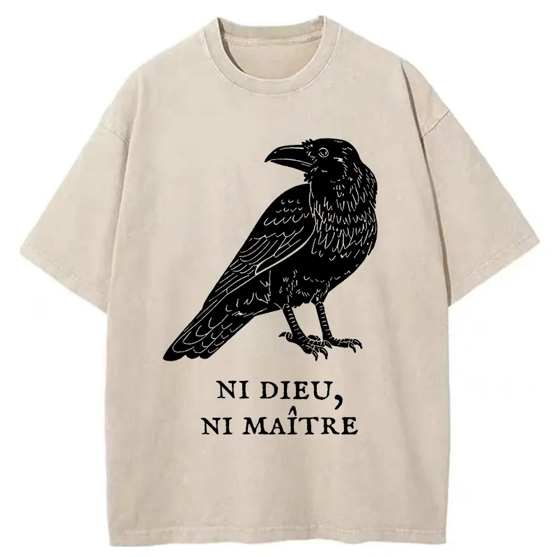 Tokyo-Lion Crow Have A Strong Sense Of Self Washed T-Shirt
